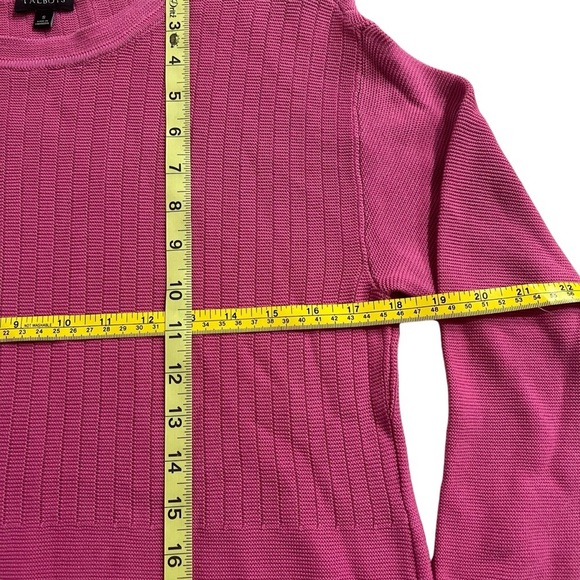 Talbots Mixed Stitch Button Detail Sweater Classic Pink Women’s Size Small - Picture 10 of 11